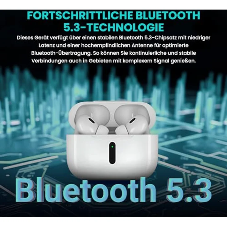 Extralink Harmonysound V1.0, Bluetooth 5.3 In Ear Kopfhörer, kabellos, IPX4, Sport, Fitness, LED, Siri – Bild 3