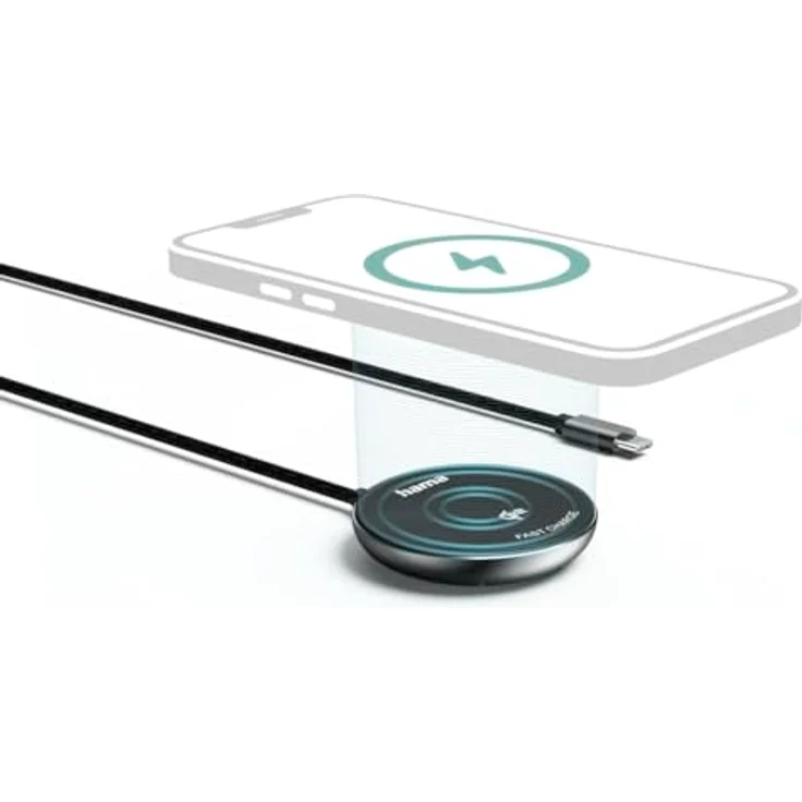 Hama 00201735, Kabelloses Handy-Ladegerät für drinnen, USB, schwarz – Bild 1