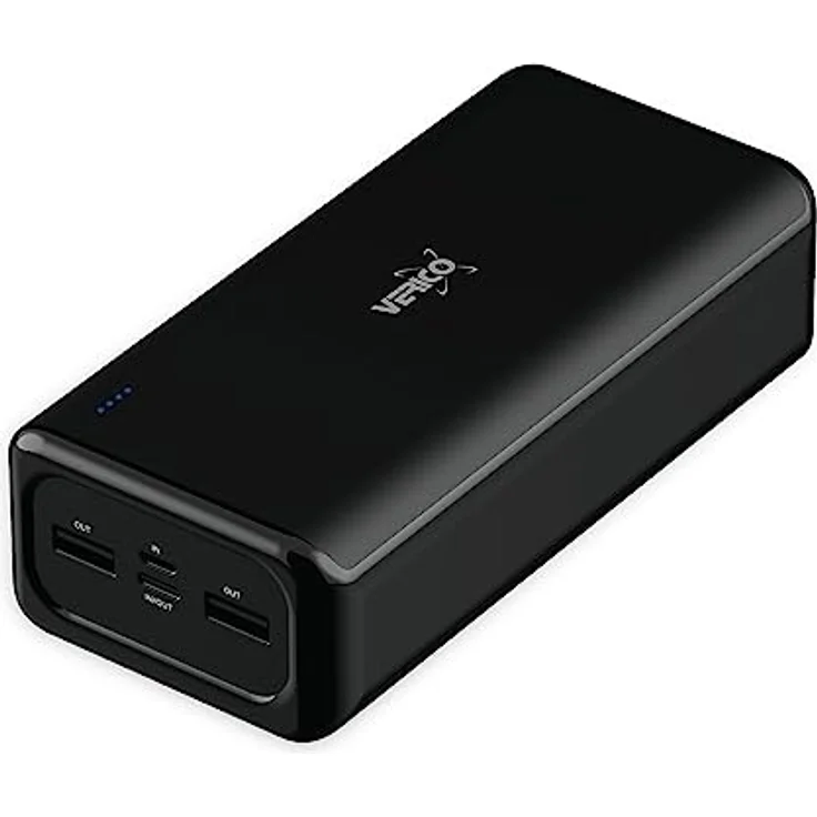 VERICO Power Bank Power Pro PD 30000 mAh Power Delivery, LiPo Lithium Polymer, externer Akku, externes Ladegerät, Output: 2 x USB-A und 1 x USB-C, Input: 1 x Micro-USB und 1 x USB-C, schwarz – Bild 3