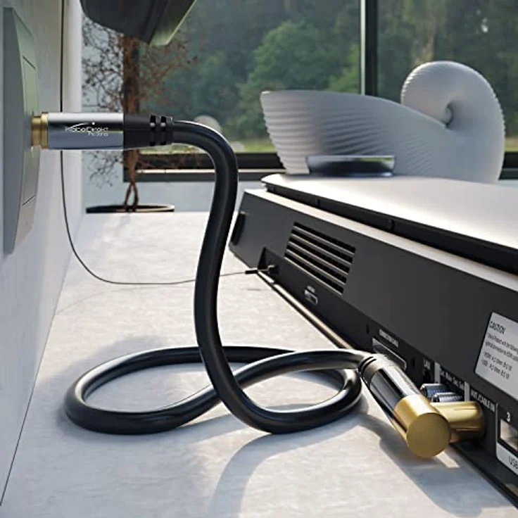 KabelDirekt – 4K Antennenkabel, TV Kabel 90° gewinkelt/gerade – Fernsehkabel mit Metallstecker für digitales & analoges Fernsehen – 1 m (Winkel-Buchse auf geraden Stecker für DVB-C/DVB-T/DVB-S) – Bild 3