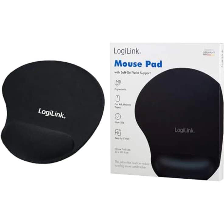 LogiLink Mauspad mit Silikon Gel Handauflage, schwarz – Bild 8