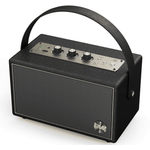 PEAQ PPA 550-RW Retro Bluetooth Lautsprecher, Schwarz mit goldenen Elementen