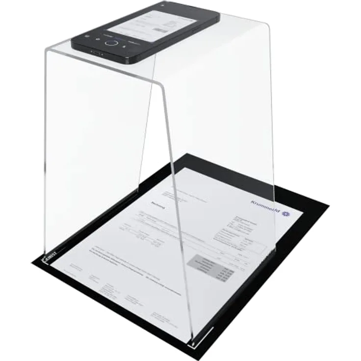 Jourist ScanStand - Dokumentenscanner für Smartphone und Handy mit schwarzer Matte für optimale Rändererkennung