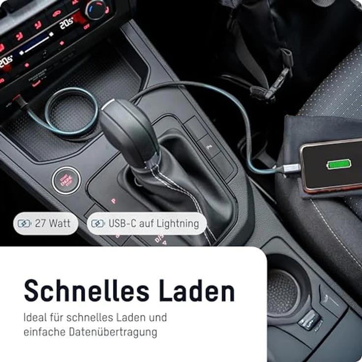 ANSMANN Magnetisches Lightning Ladekabel, USB-C auf Lightning, 27W, kompakt faltbar – Bild 4