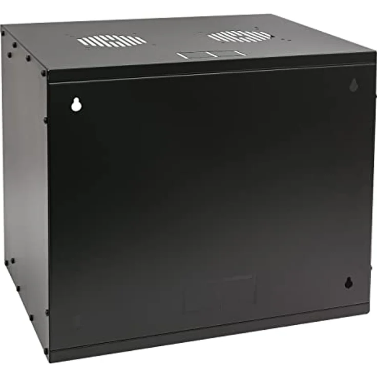 HMF 65709-02 Netzwerkschrank, Serverschrank 19 Zoll | 9 HE | 400 mm Tiefe | Glastür | Schwarz – Bild 3