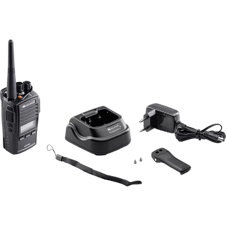 Midland Walkie Talkie G18 Pro PMR C1145.02, IP67, 16 Kanäle, 99 Kanalspeicher, 50 CTCSS und 105 DCS, 19 Stunden Akkulaufzeit