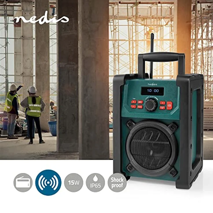 Nedis DAB+ Radio | Tisch Ausführumg | Bluetooth | 15 W | IP65 | Tragegriff | Grün/Schwarz – Bild 2