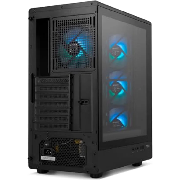 NOX Infinity IOTA Semitorre Mesh ARGB, schwarzes ATX Tower-Gehäuse mit 4x 120 mm Lüftern und gehärtetem Glas – Bild 4