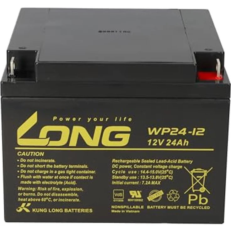 BLEIAKKU 12V 24Ah VDs BLEI-AKKU 12 V 24Ah AGM Volt KOMPATIBEL MIT 26Ah 28Ah 30Ah - Preisvergleich – Bild 2