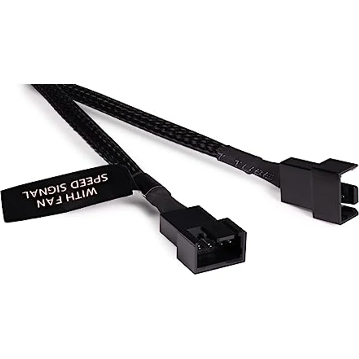 Alphacool 18673 Lüfterkabel 4-Pin auf 4-Pin Verlängerung 15cm Kabel Modding gesleevt schwarz – Bild 2