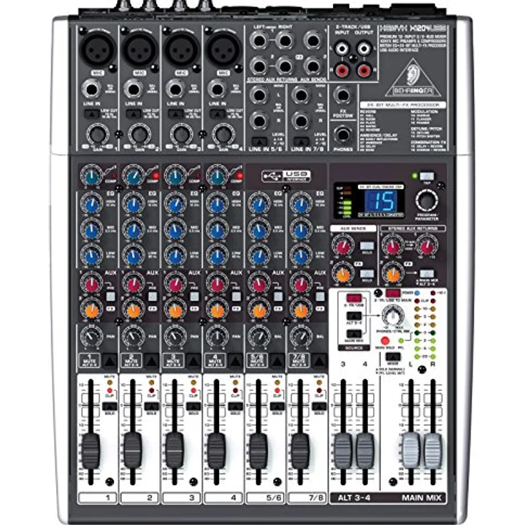 Behringer Xenyx X1204USB Mischpult mit USB-Audio-Interface (12-Kanal, 2/2 Bus) – Bild 6