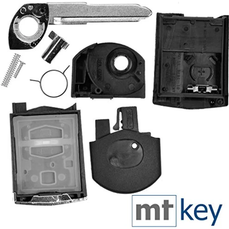 mt-key Auto Klapp Schlüssel Ersatz Gehäuse 2 Tasten + Rohling mit VARTA CR1620 Knopfzelle für Mazda 5 CW 2 DE 3 BK 6 SW BT-50 CX-9 CX-7 – Bild 2