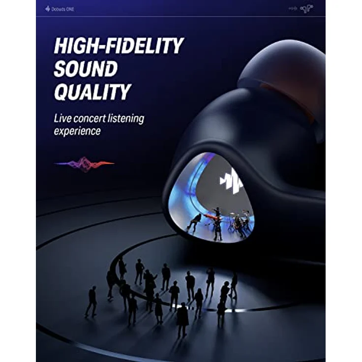 Donner Bluetooth Kopfhörer mit Geräuschunterdrückung, In Ear Kopfhörer kabellos mit 12mm Audiotreiber, intensiver Bass, Noise Cancelling Kopfhörer mit 4 Mikrofone, 32 Std Akku, Bluetooth 5.2 - blau – Bild 2