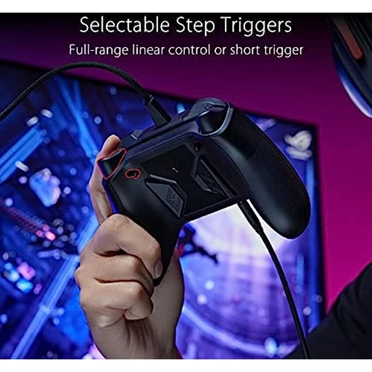 ASUS ROG Raikiri Pro PC Controller (OLED Display, einstellbare Trigger und Joystick, Aura RGB Beleuchtung, ESS DAC, 3,5-mm Kopfhörerbuchse, Stummschalttaste, USB-C, 2,4 GHz, Bluetooth) – Bild 3