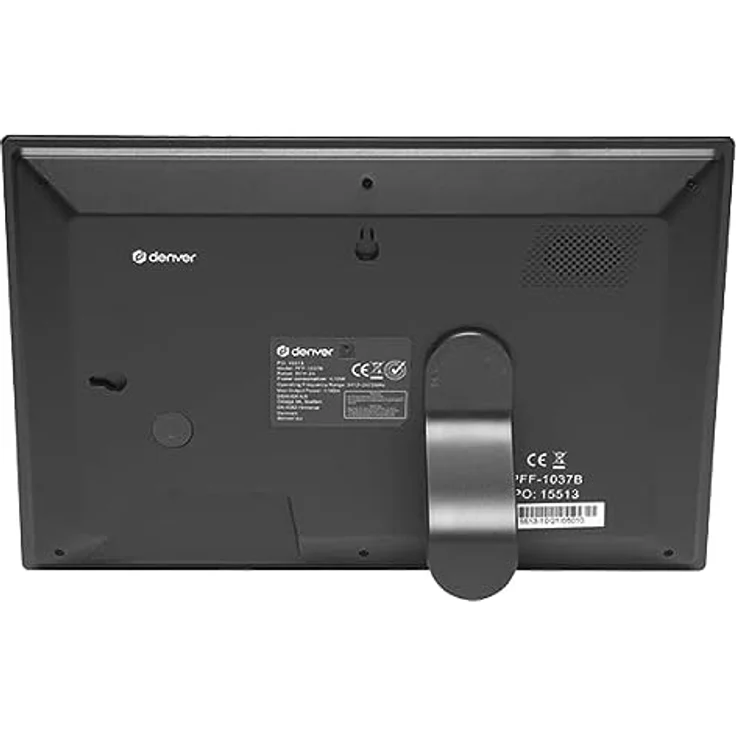 Denver PFF1037 Digitaler Bilderrahmen mit Glasdisplay und WiFi, 10.1 Zoll, Elektronischer Bilderrahmen 16GB mit FRAMEO App, IPS Touchscreen, Auto-Rotate, Micro SD Slot, Schwarz – Bild 3