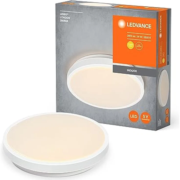 Ledvance ORBIS LONDON LED-Deckenleuchte 280mm, weiß, 16W, 2000lm, warmweiße Lichtfarbe, homogene Lichtverteilung, lange Lebensdauer – Bild 1
