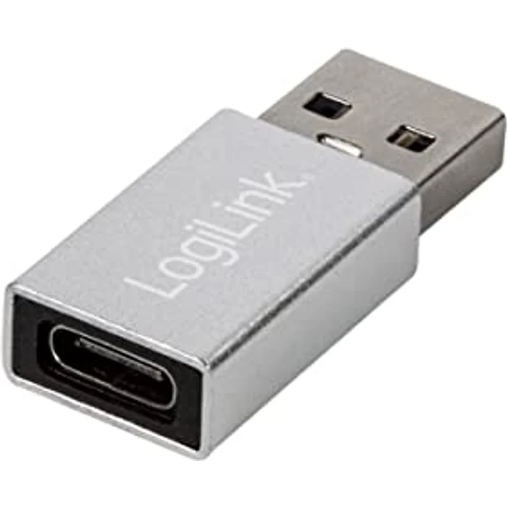 LogiLink USB 3.2 Gen1 Typ-C Adapter, USB-A (Stecker) zu USB-C (Buchse), Silber – Bild 2