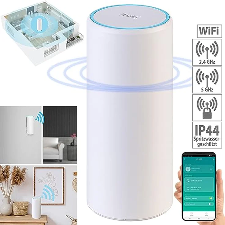 7links WLAN-Repeater 5GHz: Outdoor-Dualband-WLAN-Repeater, 1.200 Mbit/s, 5,0 & 2,4 GHz, PoE, App (Outdoor-WLAN-Repeater mit Elesion, WiFi-Outdoor-Repeater, Verstärker) – Bild 3