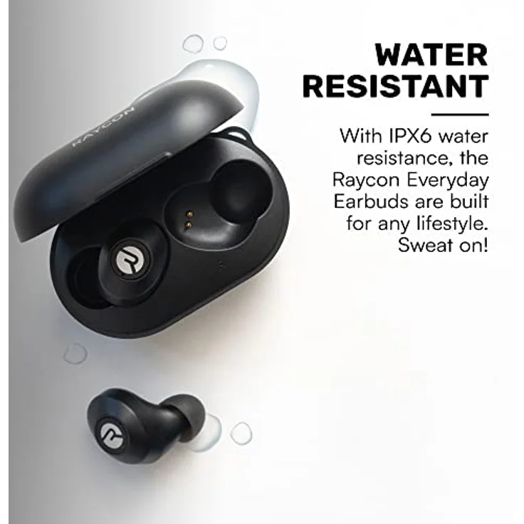 Raycon The Everyday Kabellose Bluetooth-Ohrhörer mit Mikrofon – Stereo-Sound In-Ear-Bluetooth-Headset Echte kabellose Ohrhörer 32 Stunden Spielzeit (Mattschwarz) – Bild 4