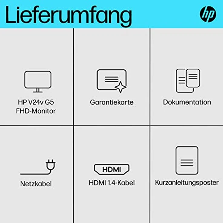 HP V24v G5 FHD Monitor 60,5 cm (23.8 Zoll), 1920 x 1080 Pixel (16:9), 75 Hz, AMD FreeSync, Joypad OSD Knopf, Blaulichtfiltermodus, Neigefunktion, Schwarz – Bild 5