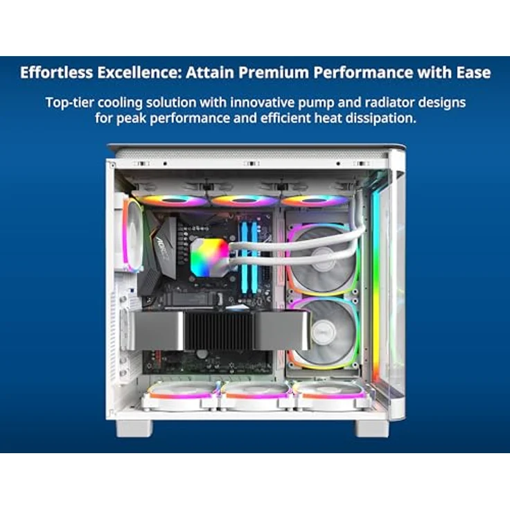 Montech Kit Watercooling AIO HyperFlow RGB - 360mm (Blanc), Montech Wasserkühlung mit ARGB-Beleuchtung – Bild 2