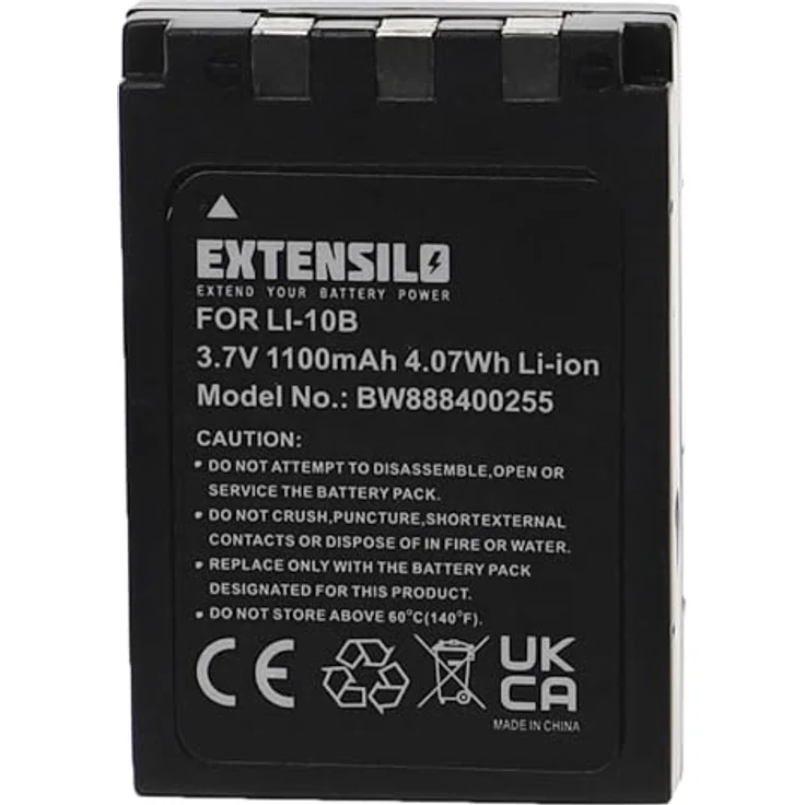 EXTENSILO 2X Akku kompatibel mit Olympus Camedia C-760 Ultra Zoom, Hochleistungsakku mit 1100 mAh, Lithium-Ionen, wiederaufladbar, 2er Pack – Bild 2