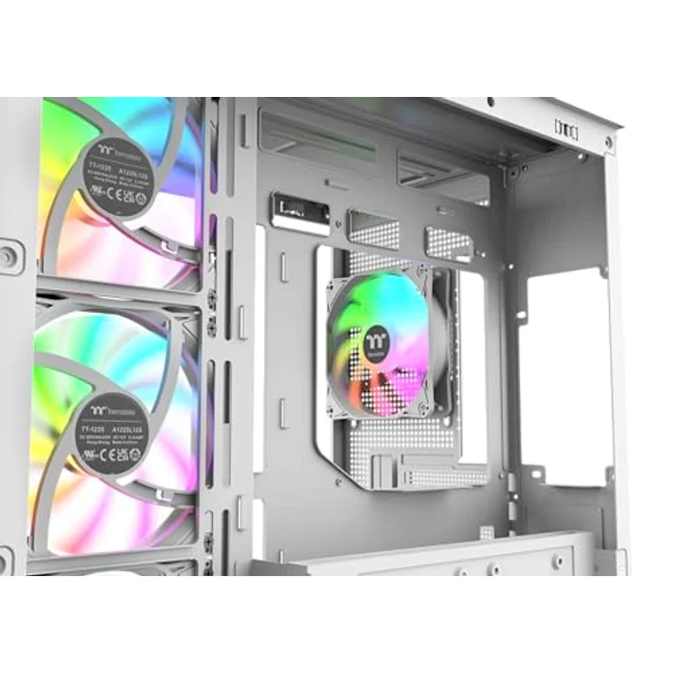 Thermaltake View 380 WS ARGB, Mid Tower Chassis in Snow White mit 3x120mm ARGB Lüftern und USB 3.2 Typ C Anschluss – Bild 5