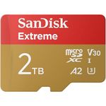 SanDisk Extreme 2TB microSDXC UHS-I Speicherkarte + SD Adapter, 240MB/s Übertragung, 4K UHD, RescuePRO Deluxe