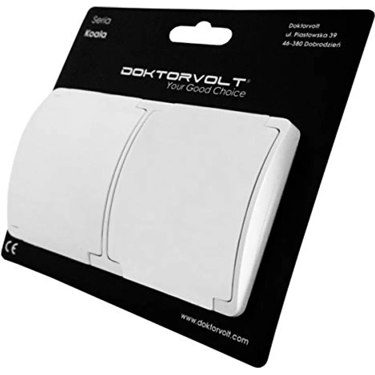 Doktorvolt 2-fach Steckdose französisch System Doppelsteckdose Klappdeckel IP44 162-01 DV weiß 5867, Aufputzsteckdose mit Erdung, 16 A, 250 V, weiß – Bild 3