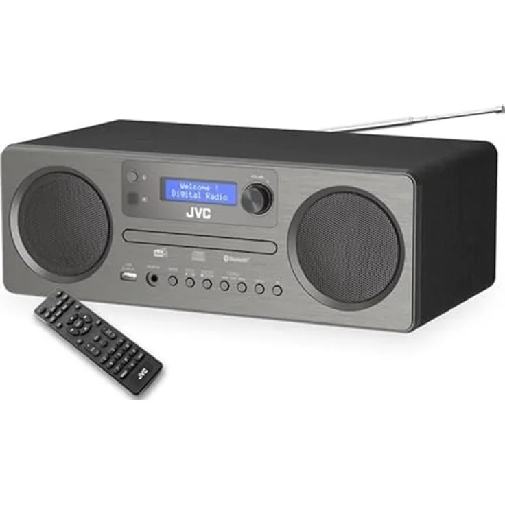 JVC Mini-Turm RD-E861B-DAB, Kompaktanlage mit DAB+ und Bluetooth, grau