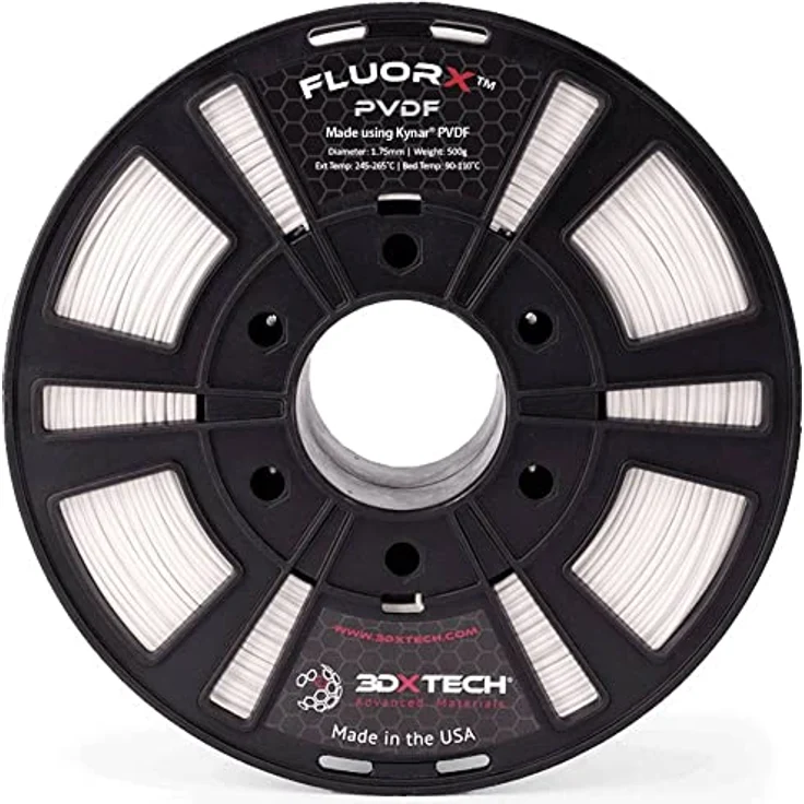 3D Xtech FluorX™ PVDF Filament, chemisch und UV-beständig, 1.75 mm, 750 g – Bild 2