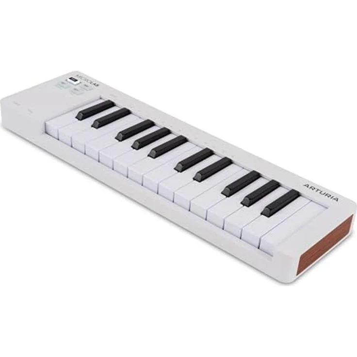 Arturia MicroLab mk3, kompaktes MIDI-Controller-Keyboard mit 25 anschlagsdynamischen Tasten, Dual Touch Strips, Akkordmodus und Sustain-Pedal-Input - Weiß – Bild 4