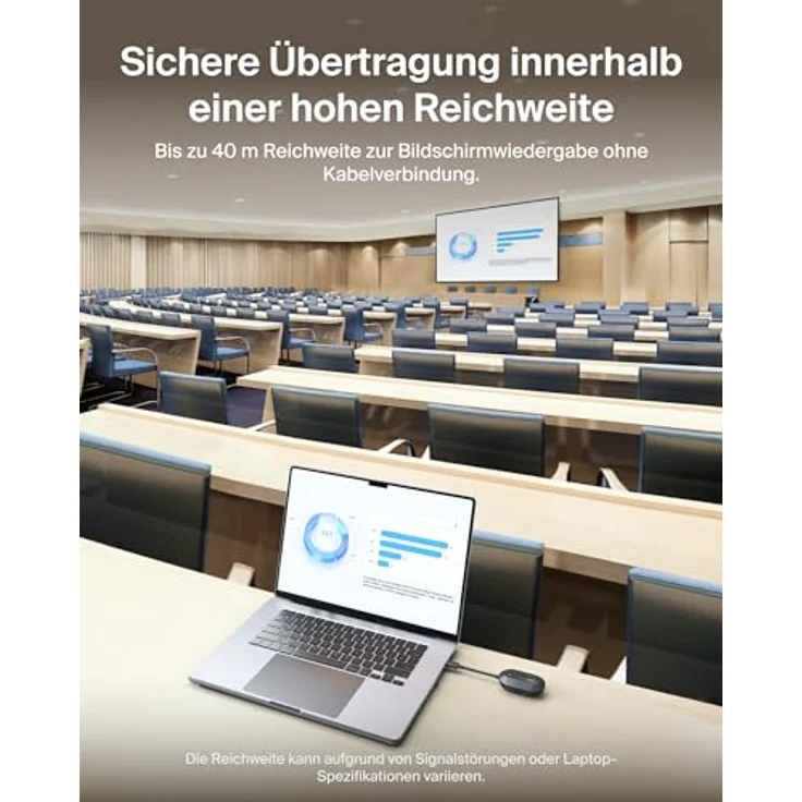 Belkin ConnectAir Wireless HDMI Adapter, Plug and Play Transmitter und Receiver für USB C, 1080p bei 60 Hz HD Streaming, bis zu 40 m Reichweite, Multi-User-Sharing – Bild 4