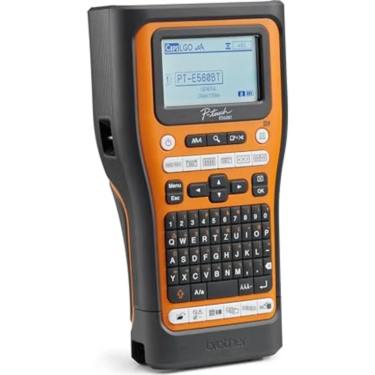 Brother PT-E560BTVP, Beschriftungsgerät für Elektriker mit integriertem Thermotransferdruck, beleuchtetem Display und 476 Symbolen, Mehrfarbig – Bild 3