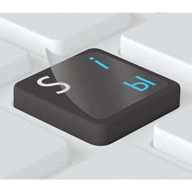 Russische Tastaturaufkleber transparent für Mac (Apple) in Hell-blau – Bild 4