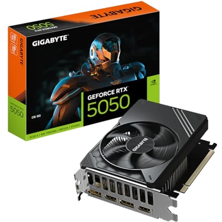 GIGABYTE GeForce RTX 5050 D6 8G Grafikkarte - 8GB GDDR6, 128bit, PCI-E 5.0, 2572MHz, 2 x DP, 2 x HDMI, NVIDIA DLSS 4, GV-N5050D6-8GD – Bild 1