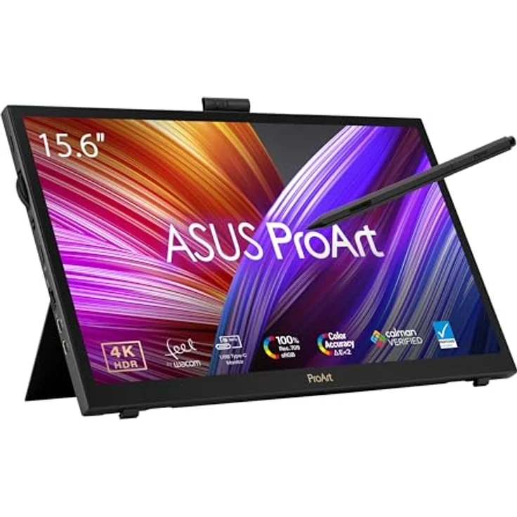 ASUS ProArt PA169CDV - 15,6 Zoll Stift-Display - 4K UHD 3840x2160, Wacom EMR, ProArt Pen, 100% sRGB, 10-Punkt Touch, Calman, DisplayHDR 400 - IPS, 16:9, 10-bit, entspiegelt, 15W USB-C, HDMI, Speaker – Bild 1