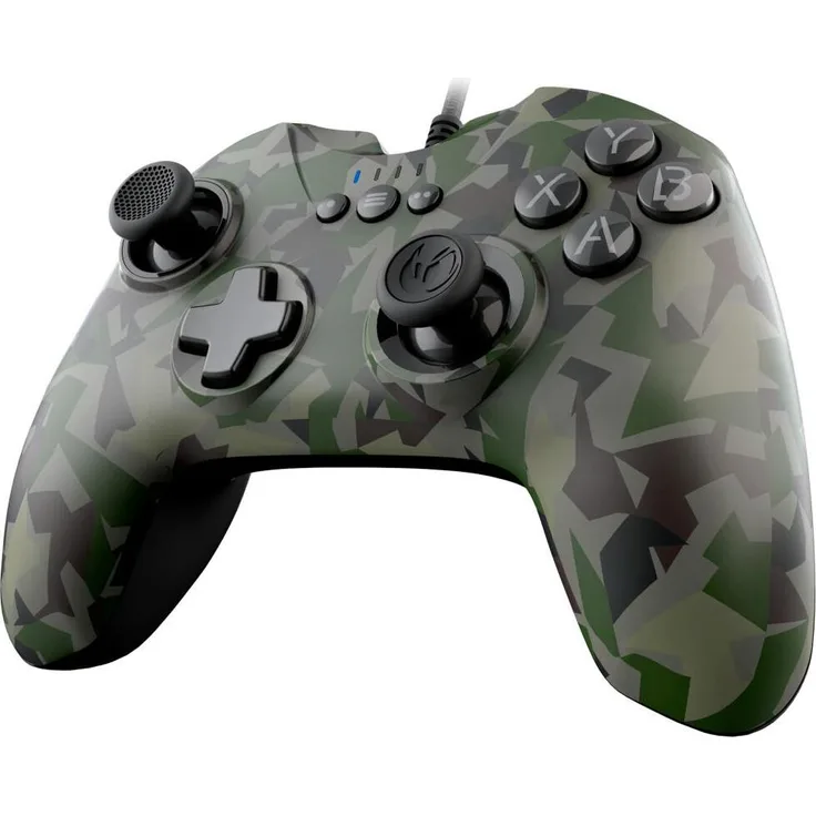 Nacon GC-100 Forest Camo Camouflage USB Gamepad PC, 2 asymmetrische konkave Sticks, integrierte Vibrationsmotoren