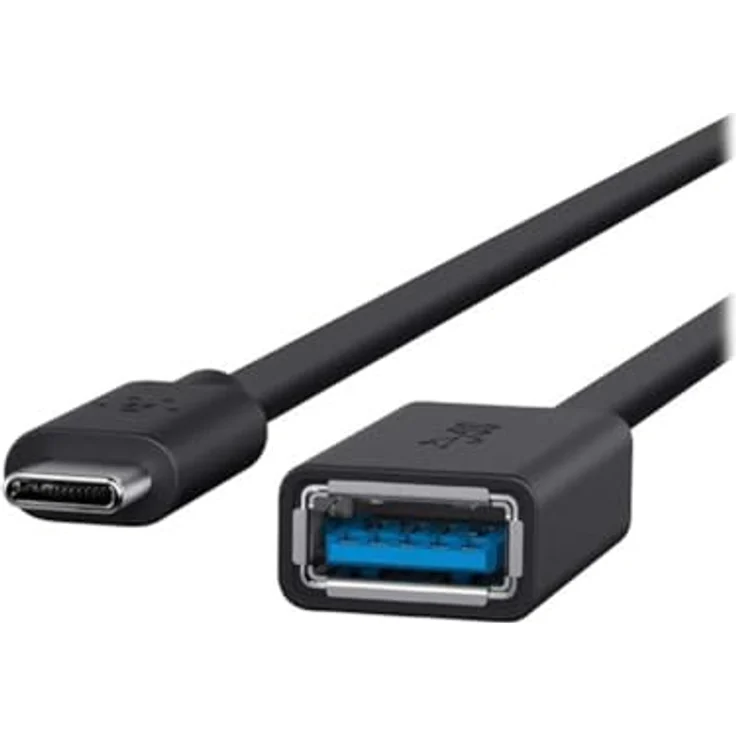 Belkin - USB-Adapter - 24-Pin-USB Typ C (M) - 9-polig USB Typ A (W) - 12,7 cm (USB3.0) - Schwarz (F2CU036BTBLK) – Bild 5