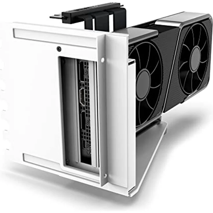 Nzxt Vertical GPU Mounting Kit-AB-RH175-W1-175 mm PCIe 4.0x16 Riser-Kabel – GPU-Halterung Robuste Stahlhalterung, Schwarz/Weiß – Bild 2