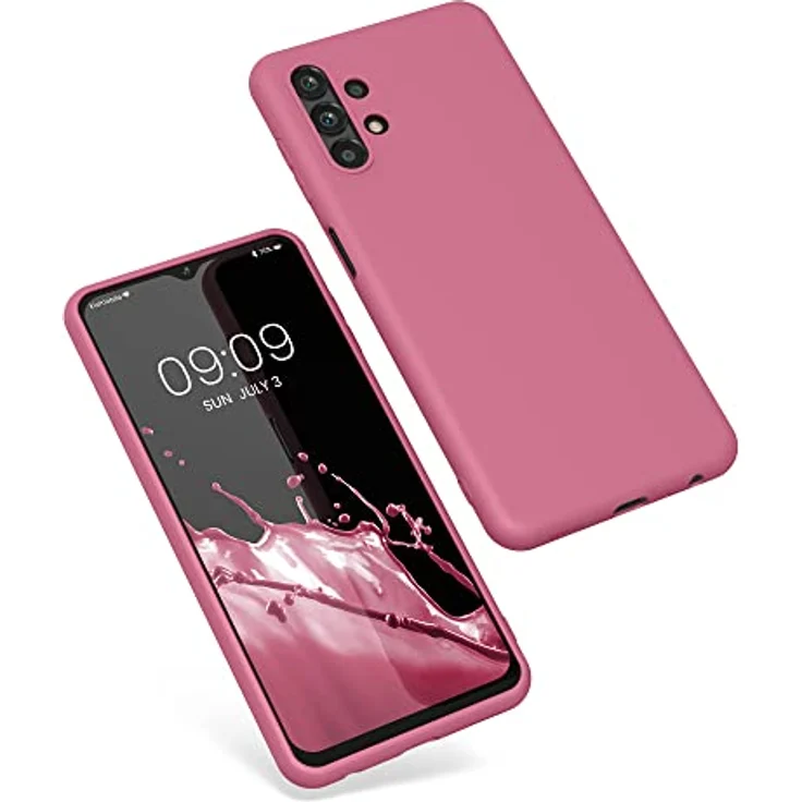 kwmobile Handyhülle für Samsung Galaxy A13 4G - TPU Case in Dark Rose mit kabellosem Laden und rutschfester Gummierung – Bild 5