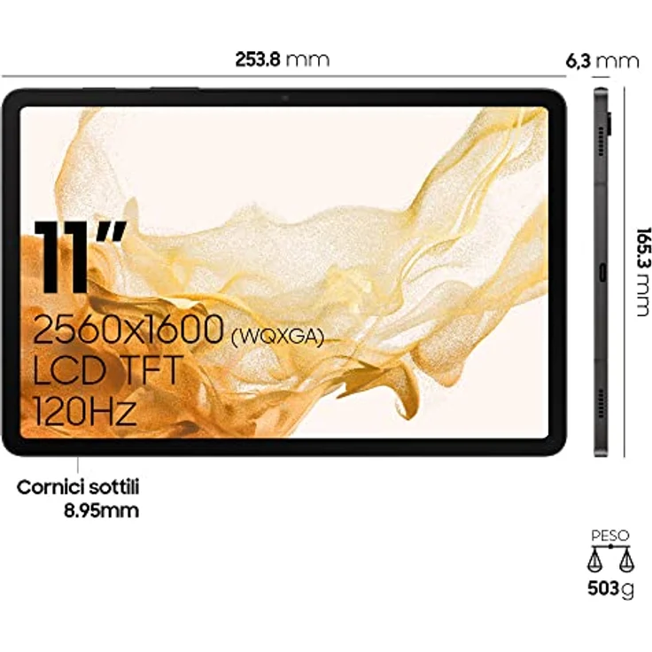 Samsung Galaxy Tab S8 WiFi SM-X700 128 GB 27.9 cm (11) Qualcomm Snapdragon 8 GB Wi-Fi 6 (802.11ax) Android 12 Graphite – Bild 2