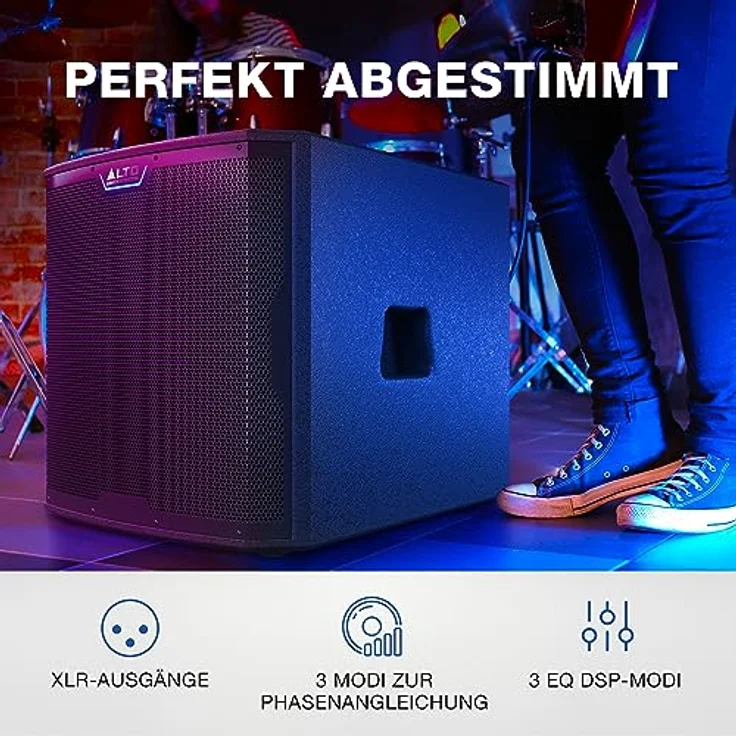 Alto Professional TS15S, Aktiver PA Lautsprecher mit kraftvollem Bass, schwarz – Bild 3