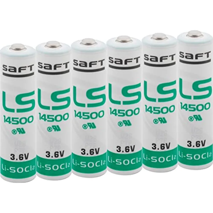 Saft LS 14500 3,6 V Lithium, 6er-Pack, Weiß