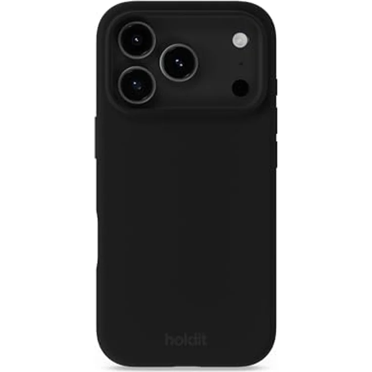 holdit Silikonhülle iPhone 17 Pro, 0,8mm Ultra dünn, Trendy Slim Silicone Case mit vollem Schutz und erhöhtem Kameraschutz, Schwarz – Bild 1