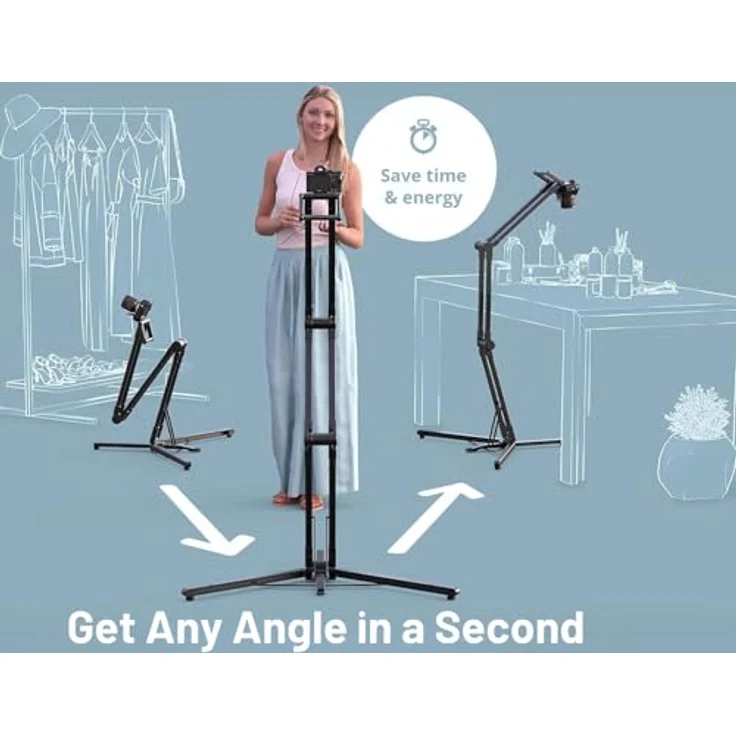 edelkrone StandPLUS Kamerastativ Knobless Flexibles Design - Tragbares Reisestativ für jeden Winkel - 1,4 kg Tragkraft Vogelaugenaufnahmen (Standard) – Bild 3