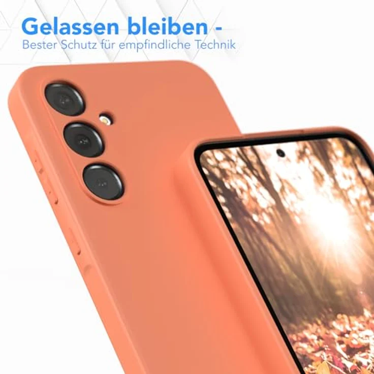 EAZY CASE Silikonhülle für Samsung Galaxy A55, stoßfest mit Kameraschutz, dünn, orange, kratzresistent, kompatibel mit kabellosem Laden – Bild 4