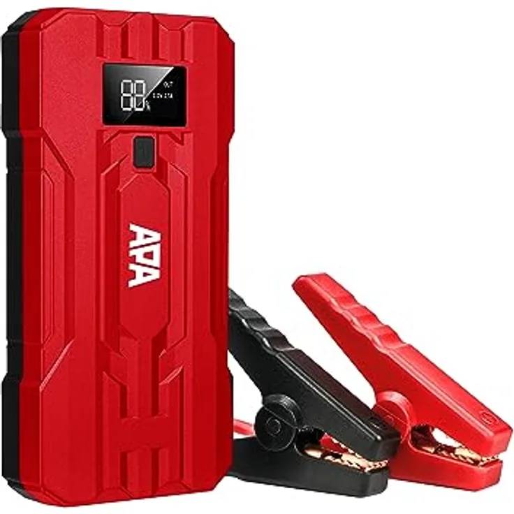 APA Lithium Powerpack 10.000 mAh, Starthilfe 400 A, USB-Anschluss, LED-Leuchte, schwarz