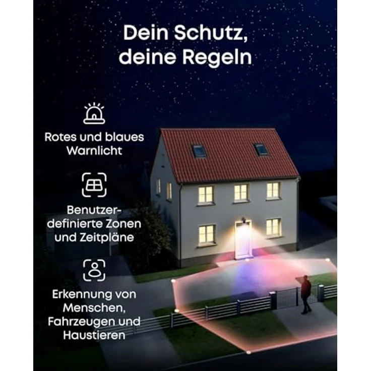 eufy PoE NVR Security System S4 Max, 4× 3-Linsen Bullet-PTZ-Kameras, 16MP, 360° PTZ, 8× Auto-Zoom, KI-Videosuche, Farbnachtsicht, 2TB HDD – Bild 3