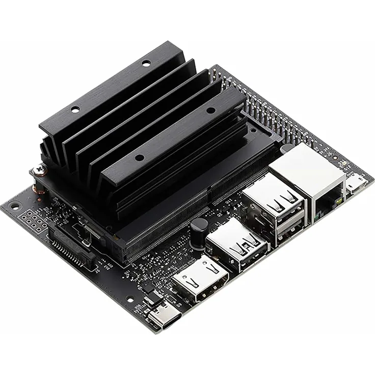 NVIDIA Jetson Nano 2GB, Starter Kit für KI-Entwicklung mit Stahlgehäuse, Netzteil und Kamera V2